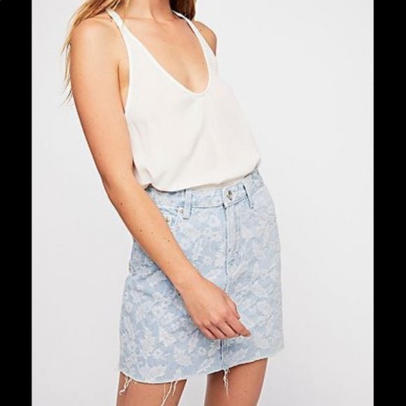 Free People Mini Denim Skirt - Picture 1 of 6